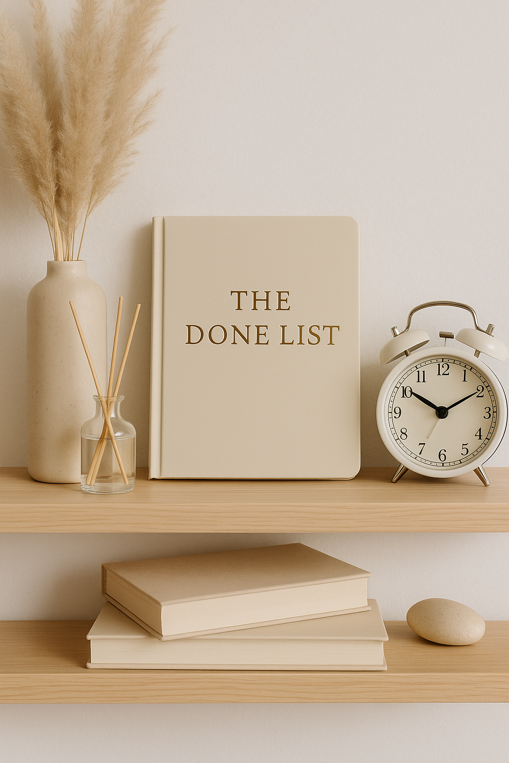 Minimalist shelf with neutral decor