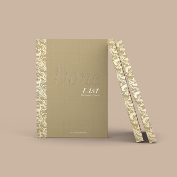 The Continuum Edition physical manifestation planner with premium hardcover and Done List method