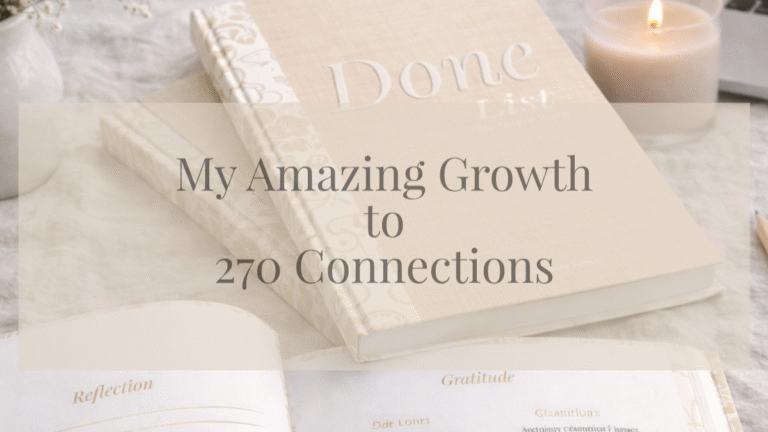 Done List Method growth to 270 connections using manifestation planner