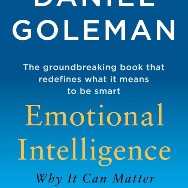 Emotional Intelligence by Daniel Goleman book cover in a minimalist CalmDone reading space.