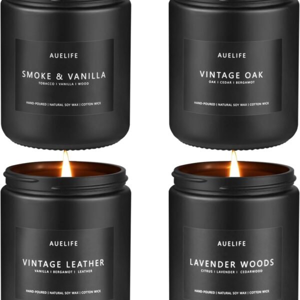 Manly scented soy candle gift set