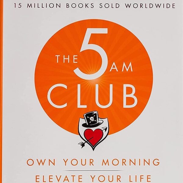 The 5 AM Club by Robin Sharma book cover in a minimalist CalmDone reading space.