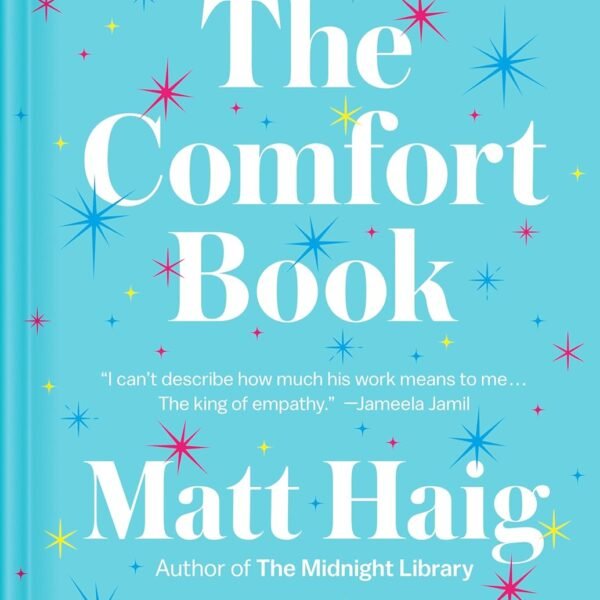 The Comfort Book by Matt Haig book cover in a minimalist CalmDone reading space.