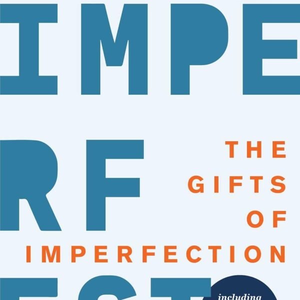 The Gifts of Imperfection by Brené Brown book cover in a minimalist CalmDone reading space.