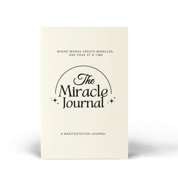 The Miracle Journal manifestation and gratitude journal with neutral cream cover