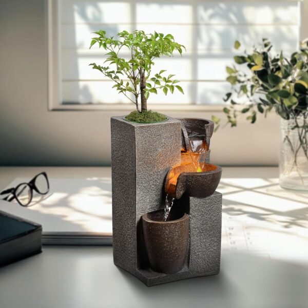 Zen Plant tabletop fountain with LED light