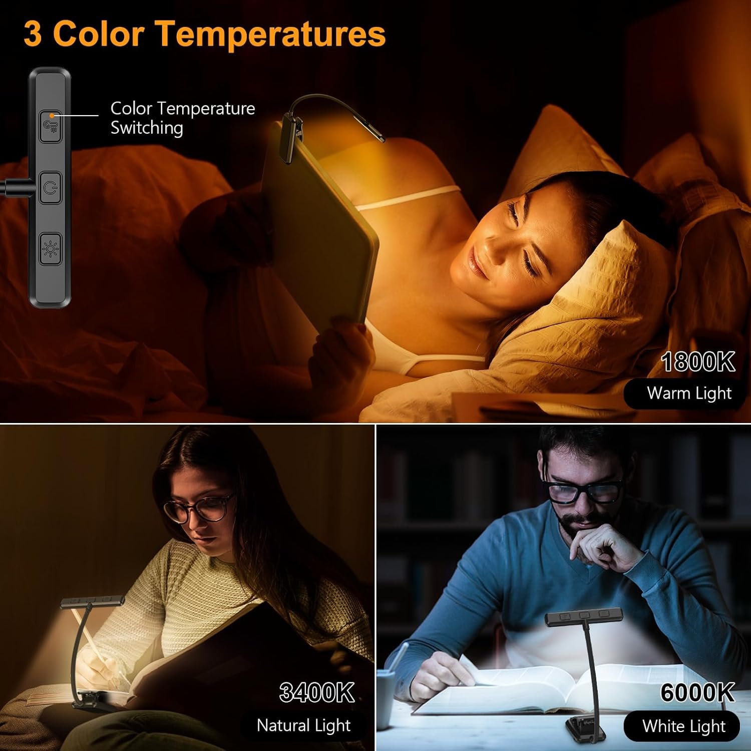 Gritin 19 LED Rechargeable Book Light for Reading in Bed - Image 3