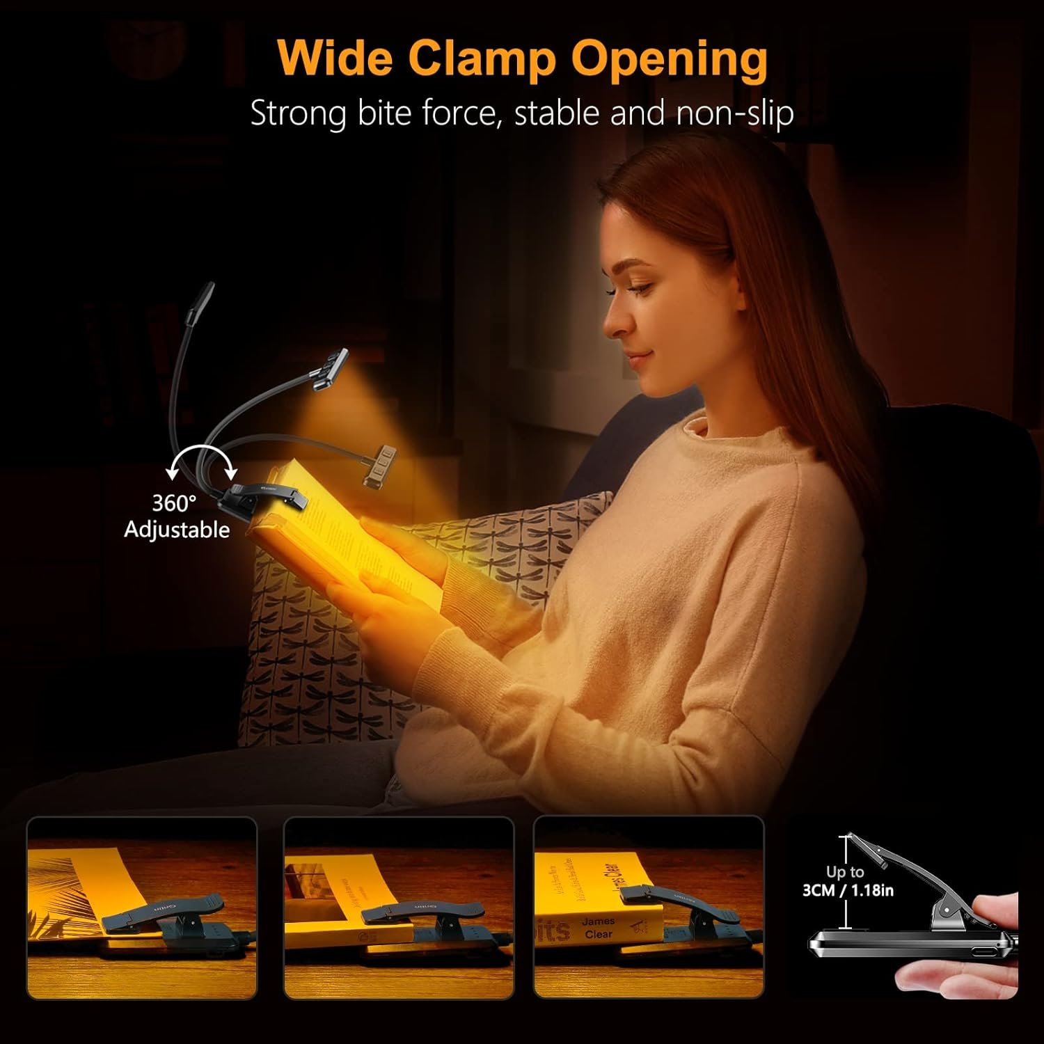 Gritin 19 LED Rechargeable Book Light for Reading in Bed - Image 6