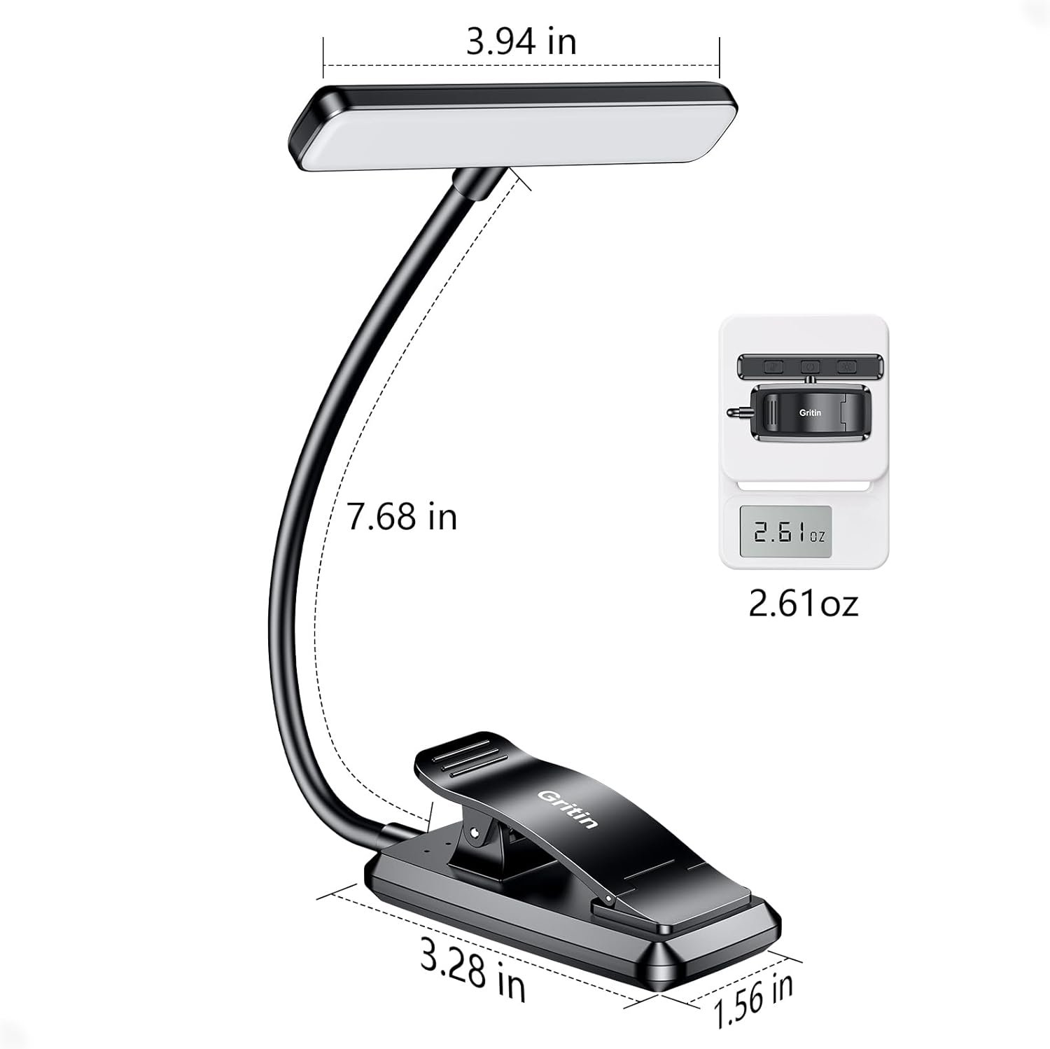Gritin 19 LED Rechargeable Book Light for Reading in Bed - Image 8