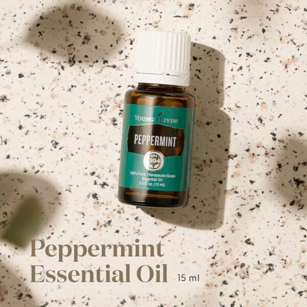 Young Living Peppermint Essential Oil 15 ml bottle for refreshing diffuser blends and aromatherapy