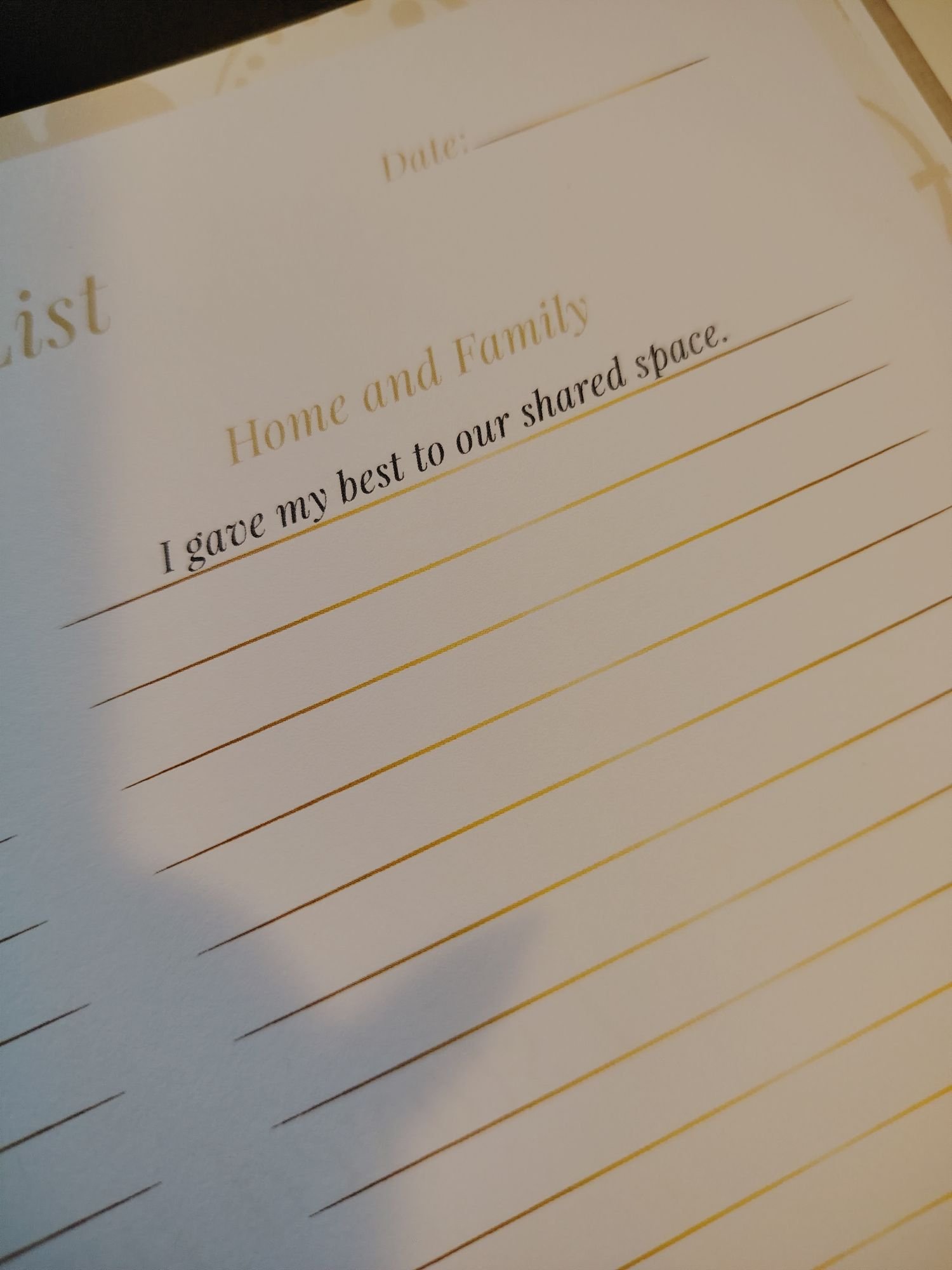 Family section from the Done List Planner, Pure Intentions Edition, CalmDone Signature Collection
