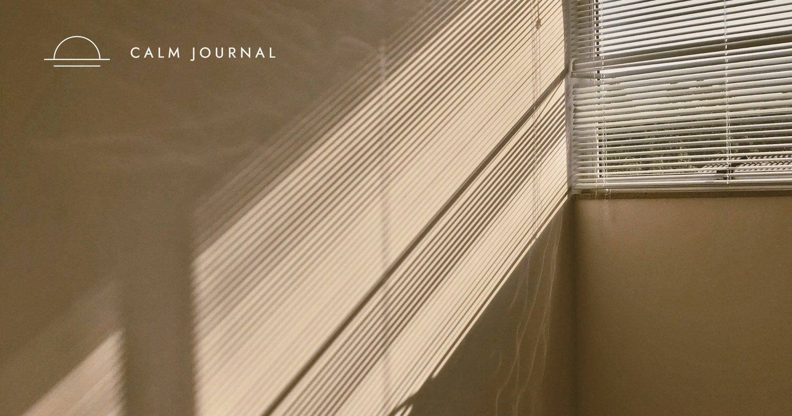 Soft sunlight and shadows on a beige wall, Calm Journal cover for the post on the Done List Method working