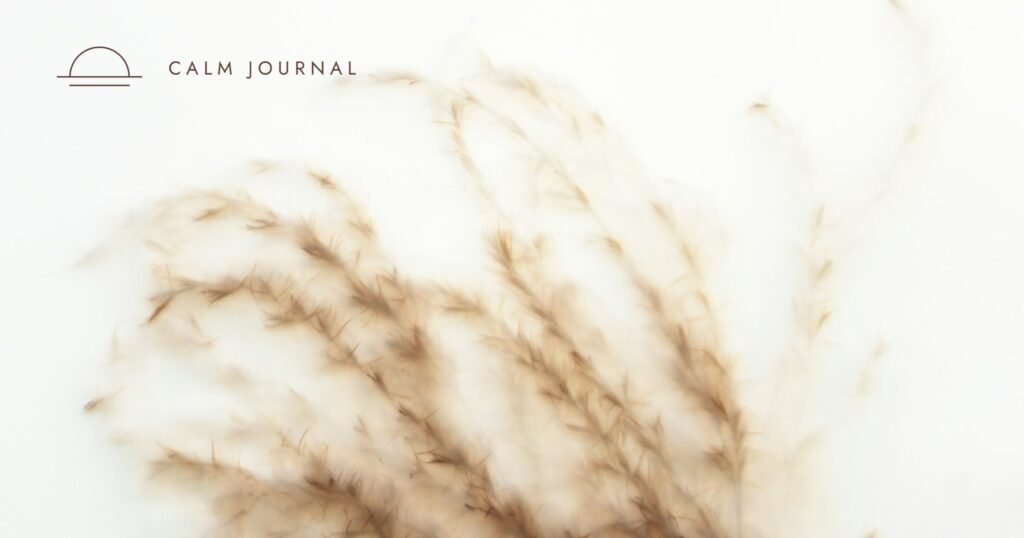 Soft dried grasses in neutral light, Calm Journal cover for the post on living from the end