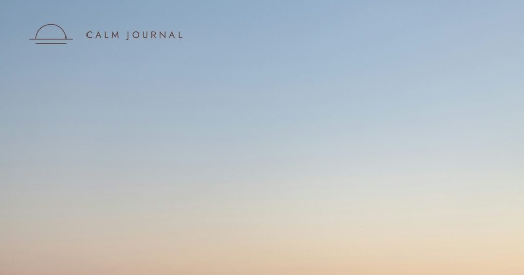 Soft peach and blue sunrise gradient, Calm Journal cover for the post on the mindset shift that fixes motivation