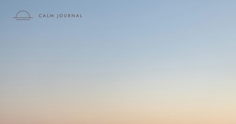 Soft peach and blue sunrise gradient, Calm Journal cover for the post on the mindset shift that fixes motivation